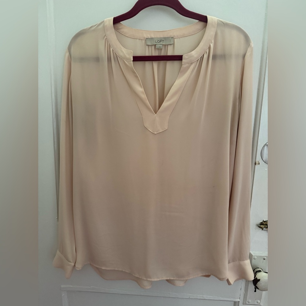 LOFT blush pink blouse. Size small